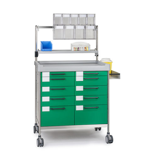 Anesthesia trolley - 3956 G - Insausti - stainless steel / polyethylene / with cassettes