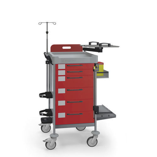 Emergency trolley - Q299 R - Insausti - for defibrillator / stainless steel / polyethylene