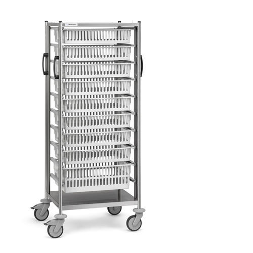Hospital trolley - 610TRT.(8)72.73 - Insausti - transport / stainless steel / 9-drawer