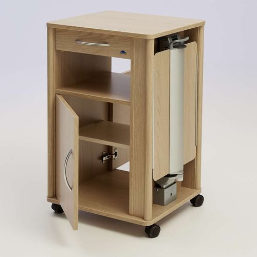 Bedside on casters Alcamo Stiegelmeyer GmbH & Co. KG with overbed table / with