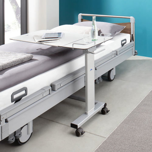 Overbed table on casters - Pleto - Stiegelmeyer GmbH & Co. KG - height-adjustable / tilting