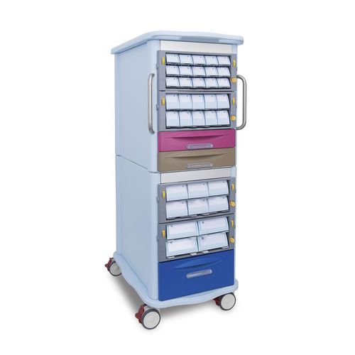 Hospital trolley - MINI 400D - AURION - medicine / logistics / 3-drawer