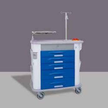 Emergency trolley - MG 3 - AURION - for general purposes / for medical devices / 5-drawer