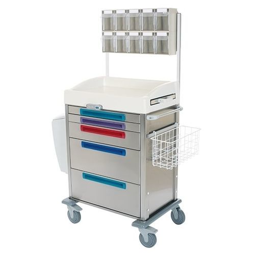 Anesthesia trolley - K040 / AK - Kenmak Hospital Furnitures  - for defibrillator / waste / stainless steel