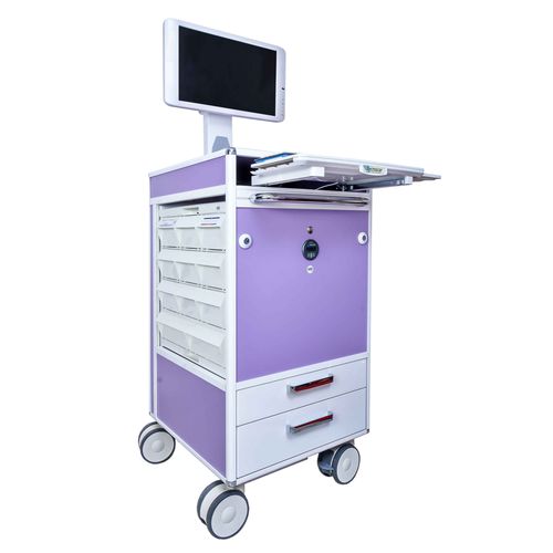Medicine distribution computer cart Tecnocar KRZ with drawer