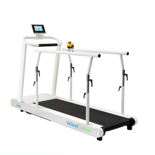 Treadmill ergometer with handrails - Valiant 2 rehab - Lode - with incline / adult
