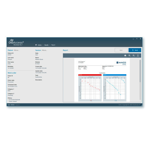 Audiometry software - Worklist HL7 - MAICO Diagnostics - data management / diagnostic / evaluation