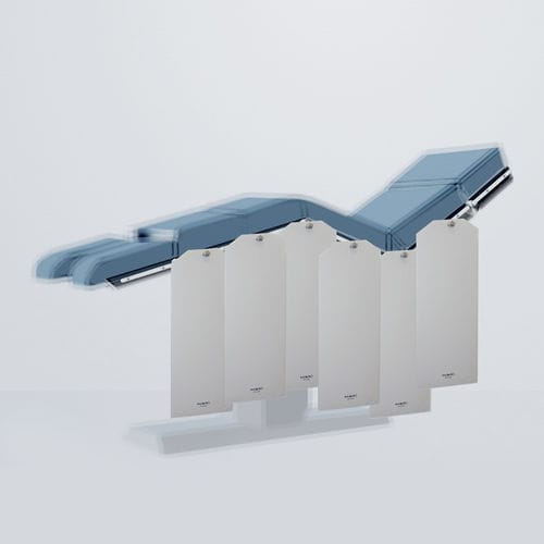 X-ray radiation shielding screen - UT30 series - MAVIG  - examination table-mounted / 0.50 mm
