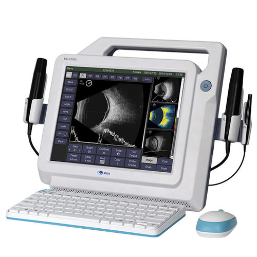 Portable ultrasound system - MD-2300S - MEDA  - for ophthalmic ultrasound imaging / B/W / touchscreen