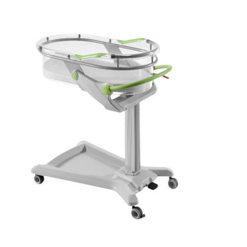 Pediatric hospital crib - Neo 2 - Medical Iberica - on casters / transparent
