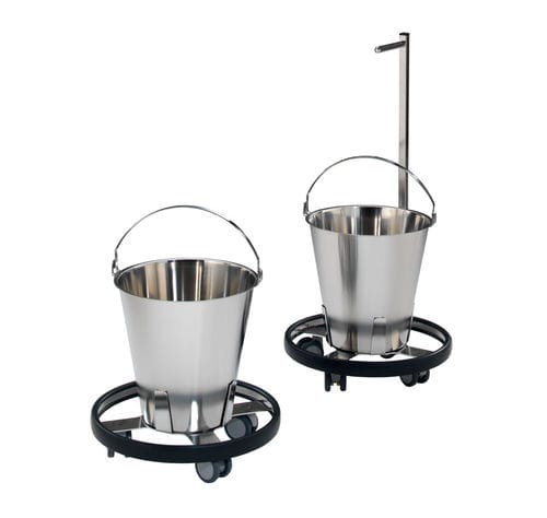 Trolley-mounted surgical basin stand - 364010 - medifa - stainless steel