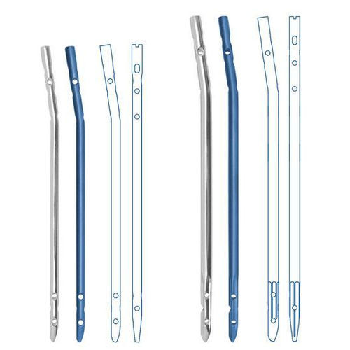 Humeral intramedullary nail - MEDIN - proximal fixation / distal fixation / titanium