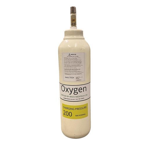 Oxygen medical gas cylinder - 676-0025-00  - Meditech - stainless steel / white