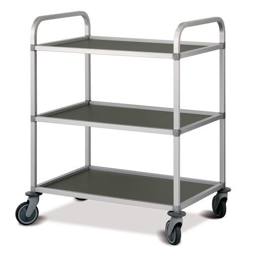 Service trolley - DINASTAR - Mercura Industries - multi-function / aluminum / 2-shelf