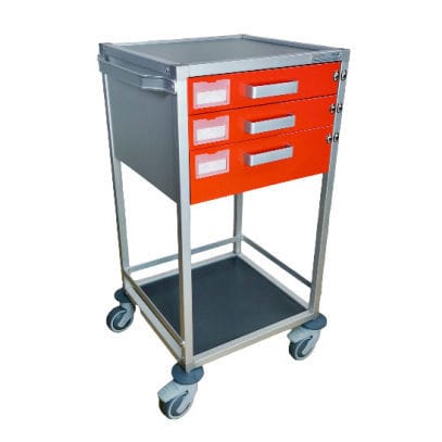 Emergency trolley - Gaby Star - Mercura Industries - treatment / 3-drawer / mobile
