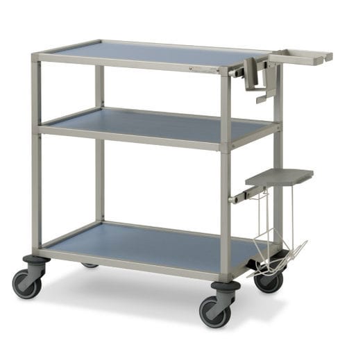 Medical trolley - Gaby Star S 700 - Mercura Industries - treatment / anodized aluminum / with waste bag holder