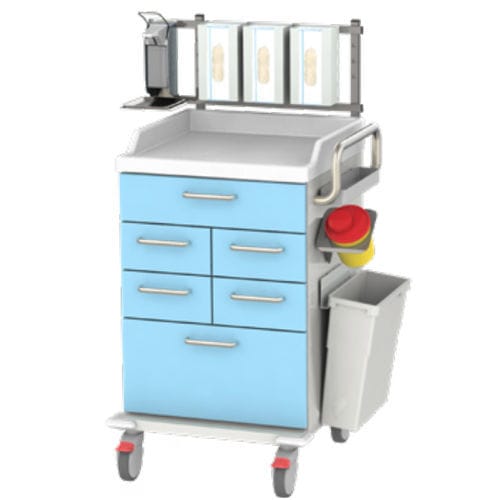 Hospital trolley - LEO 2 - Metallwarenfabrik Walter H. Becker  - emergency / for instruments / equipment