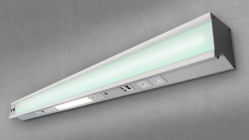 Wall-mounted bed head unit - ambient light - modul technik - horizontal / for patient rooms / with light