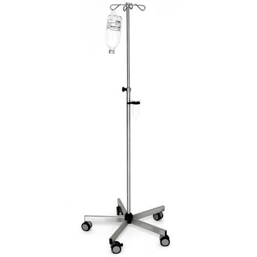 IV pole on casters - I225000 - MTH Medical GmbH - 4-hook / telescopic / height-adjustable