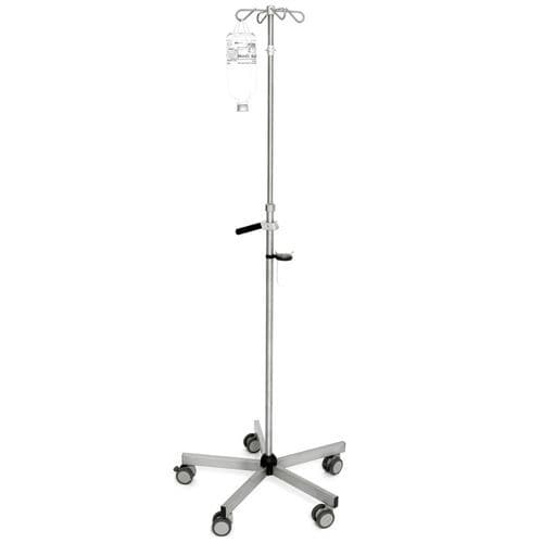 IV pole on casters - I140181 - MTH Medical GmbH - 4-hook / telescopic ...