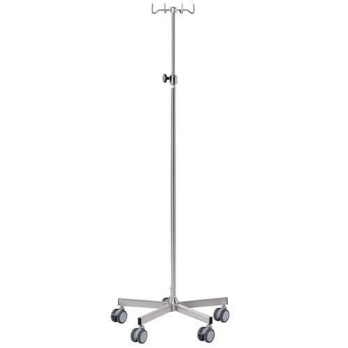 IV pole on casters - I3250008-SL - MTH Medical GmbH - 4-hook / telescopic / height-adjustable