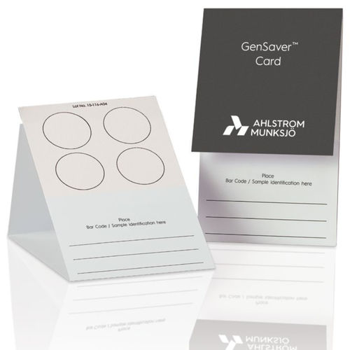 DNA preservation collection card - GenSaver™ - Ahlstrom-Munksjö - for forensic applications / for genomics / blood