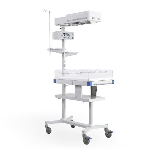 Infant radiant warmer with phototherapy lamp - HKN-90 - Ningbo David Medical Device - on casters / with APGAR timer / with alarm
