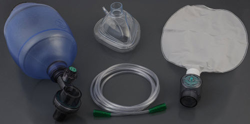 Disposable manual resuscitator - 130 253 - Plasti-med - PVC / with pop-off valve