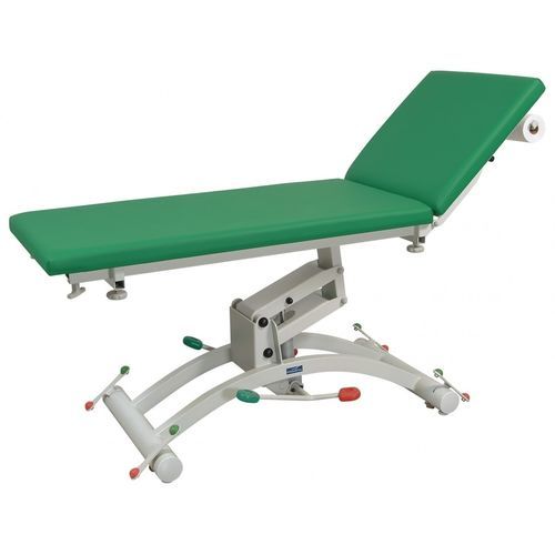 Hydraulic treatment table - HYDRO - Promotal - height-adjustable / 2-section / blue