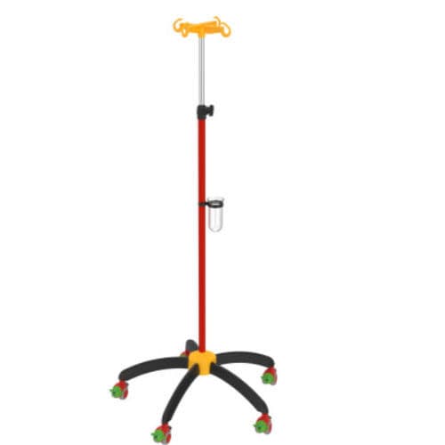 Pediatric IV pole - I-HA4125 - provita medical - on casters / 4-hook / for beds