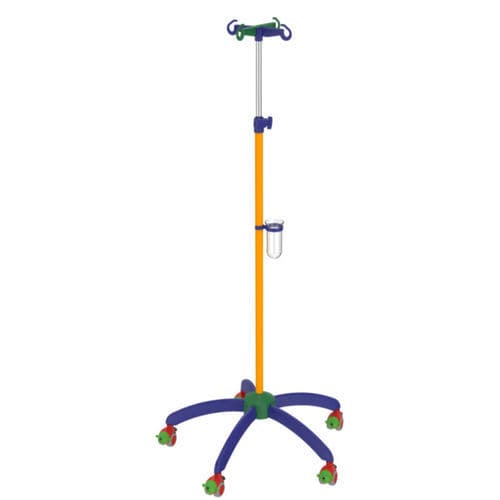 Pediatric IV pole - I-HA4130 - provita medical - on casters / 4-hook / for beds