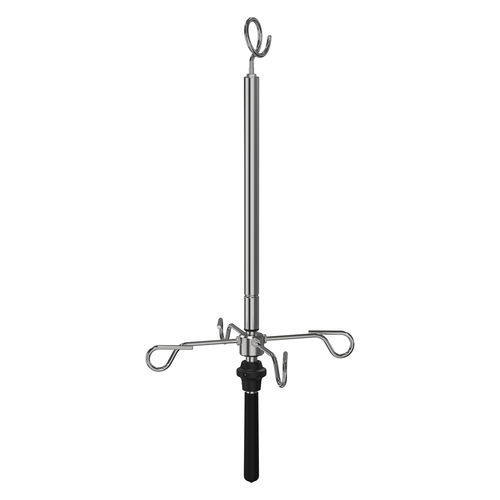 Rail-mounted IV pole - I1001292 - provita medical - ceiling-mounted / 4-hook / stainless steel