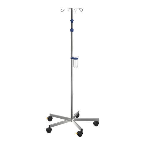 IV stand on casters - I-O11112 - provita medical - 4-hook / stainless steel / for beds