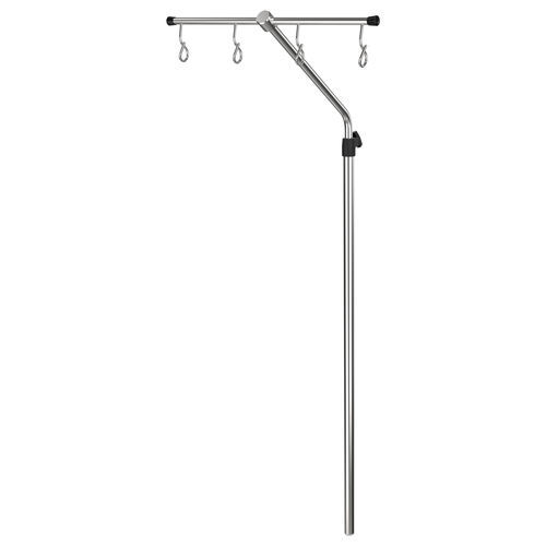 Wall-mounted IV pole - I2000572 - provita medical - rail-mounted / 4-hook / stainless steel