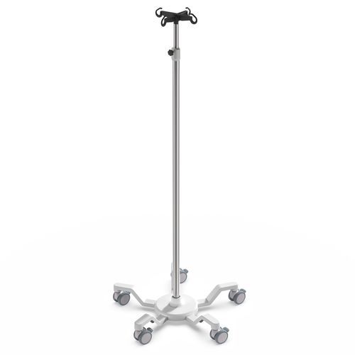 IV pole on castors - I-M31221 - provita medical - 4-hook / stainless steel / aluminum
