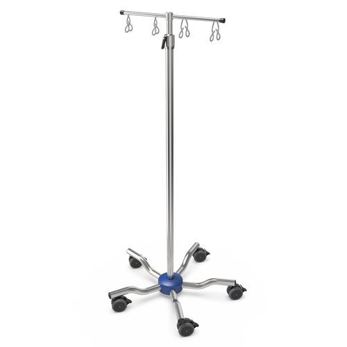 IV pole on casters - I-LOW005 - provita medical - 8-hook / stainless steel / height-adjustable