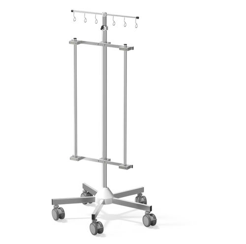 IV pole on casters - I-PB2226 - provita medical - 6-hook / stainless steel / height-adjustable