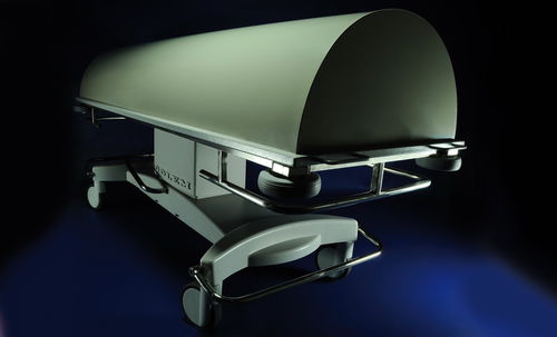 Transport mortuary trolley - GOLEM Z - RQL - GOLEM tables - stainless steel / height-adjustable