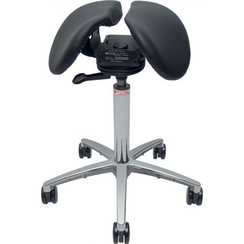 Doctor's office stool - SWING - Salli Systems - height-adjustable / on casters / saddle seat