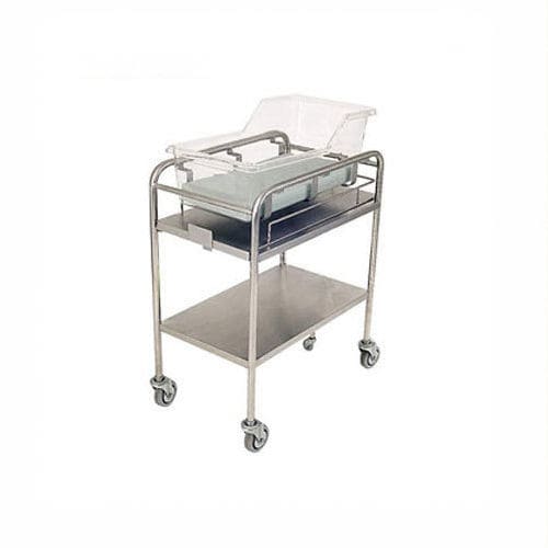 Hospital bassinet on casters - BTC 401 - Savion Industries - Trendelenburg / reverse Trendelenburg / with storage unit