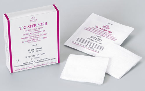Cotton gauze compress - TRO-STERISORB - Troge Medical  - sterile