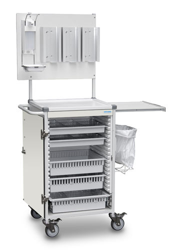 Dressing trolley - B11.007 - Wiegand AG - multi-function / with waste bag holder / with hinged door