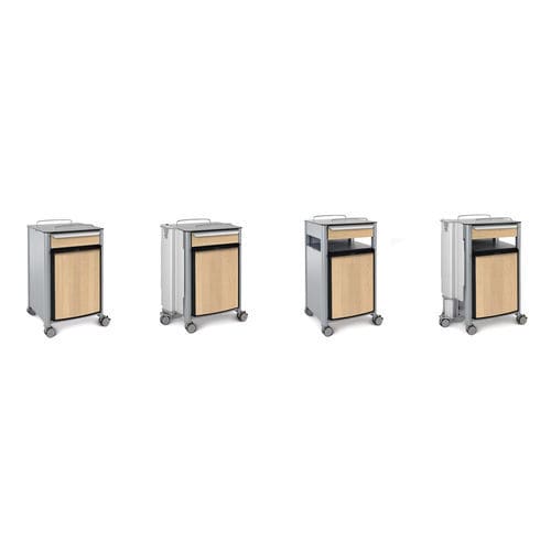 Bedside table with refrigerator compartment - stylo series - wissner-bosserhoff  - on casters / with wardrobe / with drawers