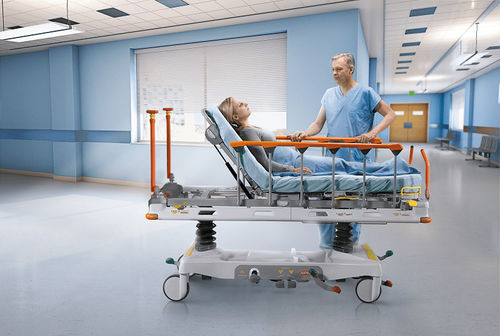 Transport stretcher trolley - sprint 100 - wissner-bosserhoff  - emergency / hydro-pneumatic / height-adjustable