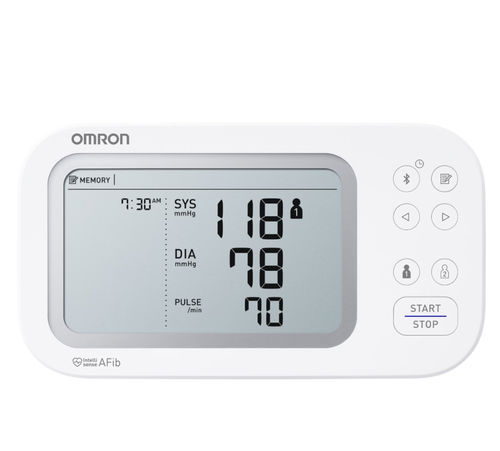 Automatic blood pressure monitor - Gold  - Omron Healthcare USA - Bluetooth / with rechargeable battery / with adult cuff