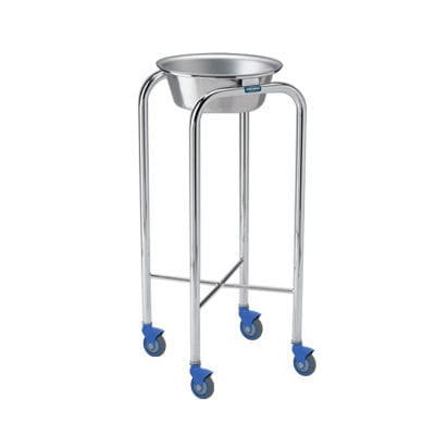 Trolley-mounted surgical basin stand - P-1078-SS - Pedigo - stainless steel