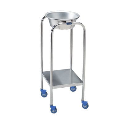 Trolley-mounted surgical basin stand - P-1078-W/S-SS - Pedigo - stainless steel