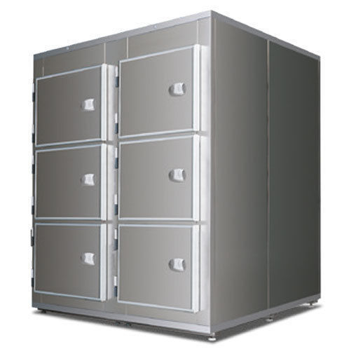 Body tray mortuary cabinet - CAM030606 - Fiocchetti Scientific - for mortuary stretchers / 6-body / for temporary storage