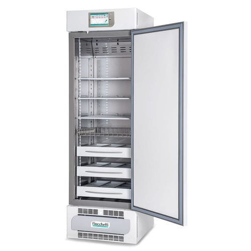Blood bank freezer - PLASMA-FREEZER 400 TOUCH - Fiocchetti Scientific - for blood plasma / for laboratory / on casters