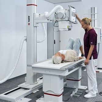 Digital X-ray system - VALORY&trade; - AGFA - for multipurpose radiography / with floor-standing bucky / floor-mounted